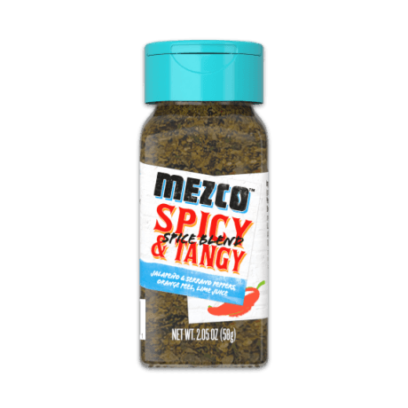 Spicy and tangy spice blend, front of package